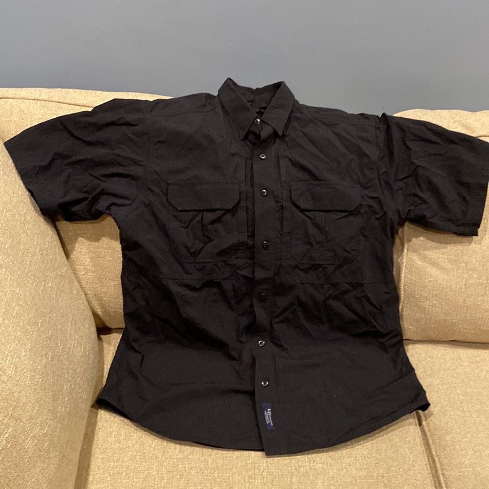 5.11 Tactical Shirts: Men's Black Nylon Uniform Shirt